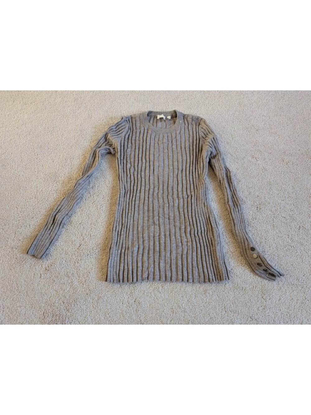 Women's Cyrus Gray Ribbed Knit Sweater Medium